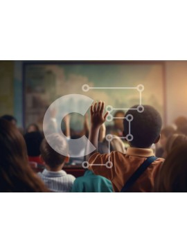 Intra Συλλεκτικό Ξύλινο Παζλ Plywood  4mm - Παιδιά στην τάξη με σηκωμένα χέρια Σε Ξύλινο Κουτί - Διαστάσεις Puzzle: 10x10 cm – 25 κομμάτια