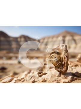 Intra Συλλεκτικό Ξύλινο Παζλ Plywood  4mm - Μικρό κοχύλι σε βράχους στην έρημο Σε Ξύλινο Κουτί - Διαστάσεις: 10x10 cm – 25 κομμάτια