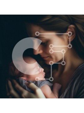 Intra Συλλεκτικό Ξύλινο Παζλ Plywood  4mm - Μητέρα και νεογέννητο μωρό Σε Ξύλινο Κουτί - Διαστάσεις Puzzle: 10x10 cm – 25 κομμάτια