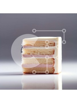 Σετ των 2 Intra Συλλεκτικό Ξύλινο Παζλ Plywood  4mm - Φέτα λευκή τούρτα με ροζ και λευκές ρίγες Σε Ξύλινο Κουτί - Διαστάσεις: 10x10 cm – 25 κομμάτια