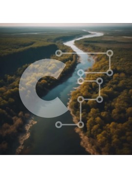 Intra Συλλεκτικό Ξύλινο Παζλ Plywood  4mm - Εναέρια άποψη του ποταμού στο δάσος Σε Ξύλινο Κουτί - Διαστάσεις: 10x10 cm – 25 κομμάτια