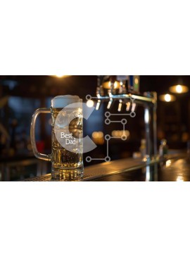 Σετ των 2 Intra Συλλεκτικό Ξύλινο Παζλ Plywood  4mm - Η καλύτερη κούπα μπύρας Dad στον πάγκο του μπαρ Σε Ξύλινο Κουτί - Διαστάσεις: 10x10 cm – 25 κομμάτια