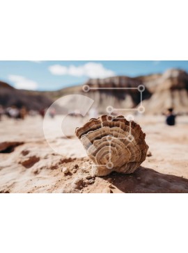 Intra Συλλεκτικό Ξύλινο Παζλ Plywood  4mm - Μεγάλο κοχύλι στην έρημο με ανθρώπους Σε Ξύλινο Κουτί - Διαστάσεις: 10x10 cm – 25 κομμάτια