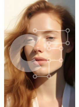 Intra Συλλεκτικό Ξύλινο Παζλ Plywood  4mm - Πορτρέτο μιας νεαρής γυναίκας με κοκκινωπά-ξανθά μαλλιά Σε Ξύλινο Κουτί - Διαστάσεις Puzzle: 10x10 cm – 25 κομμάτια