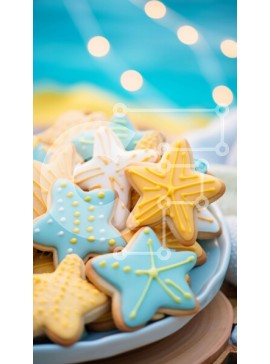 Intra Συλλεκτικό Ξύλινο Παζλ Plywood  4mm - Πιάτο με μπισκότα σε σχήμα αστεριού δίπλα στο νερό Σε Ξύλινο Κουτί - Διαστάσεις: 10x10 cm – 25 κομμάτια