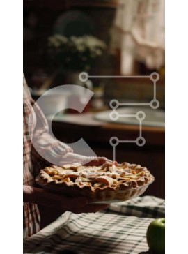 Intra Συλλεκτικό Ξύλινο Παζλ Plywood  4mm - Γυναίκα που κρατά τη μηλόπιτα στην κουζίνα Σε Ξύλινο Κουτί - Διαστάσεις: 10x10 cm – 25 κομμάτια