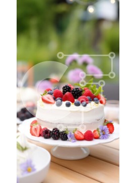 Intra Συλλεκτικό Ξύλινο Παζλ Plywood  4mm - Λευκό κέικ με φρέσκα μούρα και επιδόρπια Σε Ξύλινο Κουτί - Διαστάσεις: 10x10 cm – 25 κομμάτια