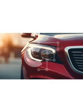 Intra Συλλεκτικό Ξύλινο Παζλ Plywood  4mm - Κόκκινο αυτοκίνητο με αναμμένους προβολείς Σε Ξύλινο Κουτί - Διαστάσεις Puzzle: 10x10 cm – 25 κομμάτια