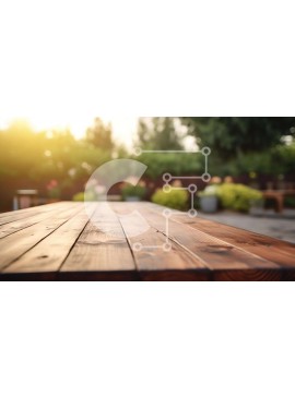 Intra Συλλεκτικό Ξύλινο Παζλ Plywood  4mm - Ξύλινο Τραπέζι σε Εξωτερικό σκηνικό με ηλιοβασίλεμα Σε Ξύλινο Κουτί - Διαστάσεις: 10x10 cm – 25 κομμάτια