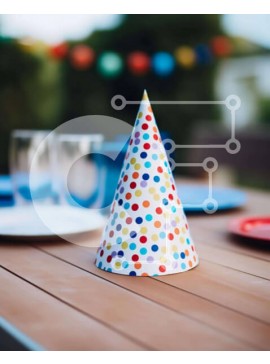 Intra Συλλεκτικό Ξύλινο Παζλ Plywood  4mm - Πολύχρωμο χάρτινο καπέλο για πάρτι σε τραπέζι εξωτερικού χώρου Σε Ξύλινο Κουτί - Διαστάσεις Puzzle: 10x10 cm – 25 κομμάτια