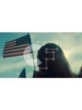 Intra Συλλεκτικό Ξύλινο Παζλ Plywood  4mm - Γυναίκα με αμερικανική σημαία Σε Ξύλινο Κουτί - Διαστάσεις Puzzle: 10x10 cm – 25 κομμάτια