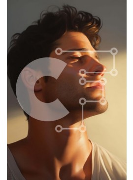 Intra Συλλεκτικό Ξύλινο Παζλ Plywood  4mm - Άνθρωπος σε περισυλλογή που κοιτάζει ψηλά στον ήλιο Σε Ξύλινο Κουτί - Διαστάσεις Puzzle: 10x10 cm – 25 κομμάτια