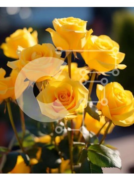 Intra Συλλεκτικό Ξύλινο Παζλ Plywood  4mm - Μπουκέτο με κίτρινα τριαντάφυλλα Σε Ξύλινο Κουτί - Διαστάσεις: 10x10 cm – 25 κομμάτια