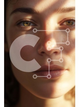 Intra Συλλεκτικό Ξύλινο Παζλ Plywood  4mm - Πορτρέτο από κοντά μιας γυναίκας με φωτεινά μάτια Σε Ξύλινο Κουτί - Διαστάσεις Puzzle: 10x10 cm – 25 κομμάτια