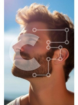 Intra Συλλεκτικό Ξύλινο Παζλ Plywood  4mm - Άτομο που κοιτάζει ψηλά στον ουρανό Σε Ξύλινο Κουτί - Διαστάσεις Puzzle: 10x10 cm – 25 κομμάτια