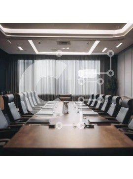 Intra Συλλεκτικό Ξύλινο Παζλ Plywood  4mm - Κενή αίθουσα συνεδριάσεων με μακρύ τραπέζι Σε Ξύλινο Κουτί - Διαστάσεις Puzzle: 10x10 cm – 25 κομμάτια