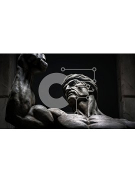 Intra Συλλεκτικό Ξύλινο Παζλ Plywood  4mm - Άγαλμα ενός αθλητικού άνδρα με σηκωμένα χέρια και γροθιά Σε Ξύλινο Κουτί - Διαστάσεις Puzzle: 10x10 cm – 25 κομμάτια