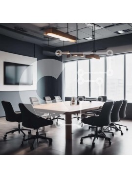 Intra Συλλεκτικό Ξύλινο Παζλ Plywood  4mm - Κενή αίθουσα συνεδριάσεων με ξύλινο τραπέζι και καρέκλες Σε Ξύλινο Κουτί - Διαστάσεις Puzzle: 10x10 cm – 25 κομμάτια