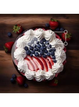 Σετ των 2 Intra Συλλεκτικό Ξύλινο Παζλ Plywood  4mm - Τούρτα με αμερικανική σημαία για τις 4 Ιουλίου Σε Ξύλινο Κουτί - Διαστάσεις: 10x10 cm – 25 κομμάτια