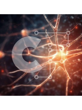 Intra Συλλεκτικό Ξύλινο Παζλ Plywood  4mm - Κοντινή εικόνα ενός νευρώνα με φωτεινά χρώματα Σε Ξύλινο Κουτί - Διαστάσεις Puzzle: 10x10 cm – 25 κομμάτια