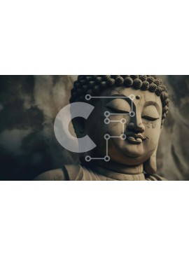 Intra Συλλεκτικό Ξύλινο Παζλ Plywood  4mm - Πέτρινο άγαλμα του Βούδα Σε Ξύλινο Κουτί - Διαστάσεις Puzzle: 10x10 cm – 25 κομμάτια