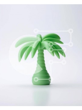 Intra Συλλεκτικό Ξύλινο Παζλ Plywood  4mm - Μικρός πράσινος πλαστικός φοίνικας Σε Ξύλινο Κουτί - Διαστάσεις: 10x10 cm – 25 κομμάτια