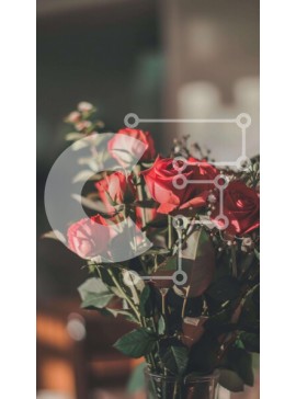 Σετ των 2 Intra Συλλεκτικό Ξύλινο Παζλ Plywood  4mm - Γυάλινο βάζο με κόκκινα τριαντάφυλλα και πράσινα φύλλα Σε Ξύλινο Κουτί - Διαστάσεις: 10x10 cm – 25 κομμάτια