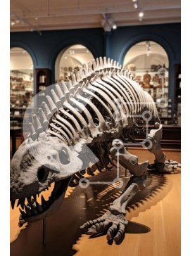 Σετ των 2 Intra Συλλεκτικό Ξύλινο Παζλ Plywood  4mm - Μεγάλη έκθεση σκελετών ζώων στο Μουσείο Σε Ξύλινο Κουτί - Διαστάσεις: 10x10 cm – 25 κομμάτια