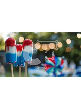 Σετ των 2 Intra Συλλεκτικό Ξύλινο Παζλ Plywood  4mm - Πολύχρωμα Popsicles σε ραβδιά για μια γιορτή Σε Ξύλινο Κουτί - Διαστάσεις: 10x10 cm – 25 κομμάτια