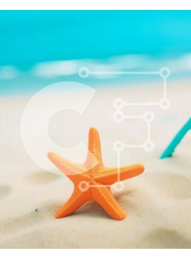 Intra Συλλεκτικό Ξύλινο Παζλ Plywood  4mm - Πολύχρωμα ειδώλια αστεριών και σανίδες του σερφ στην παραλία Σε Ξύλινο Κουτί - Διαστάσεις: 10x10 cm – 25 κομμάτια