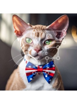 Intra Συλλεκτικό Ξύλινο Παζλ Plywood  4mm - Πορτοκαλί Γάτα με Παπιγιόν Σε Ξύλινο Κουτί - Διαστάσεις: 10x10 cm – 25 κομμάτια