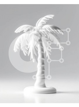 Intra Συλλεκτικό Ξύλινο Παζλ Plywood  4mm - Λευκός φοίνικας σε γκρι φόντο Σε Ξύλινο Κουτί - Διαστάσεις: 10x10 cm – 25 κομμάτια