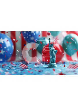 Intra Συλλεκτικό Ξύλινο Παζλ Plywood  4mm - Άγαλμα της Ελευθερίας με κόκκινες, λευκές και μπλε διακοσμήσεις Σε Ξύλινο Κουτί - Διαστάσεις Puzzle: 10x10 cm – 25 κομμάτια