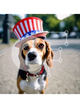 Intra Συλλεκτικό Ξύλινο Παζλ Plywood  4mm - Πατριωτικό Beagle Dog σε εξωτερικούς χώρους Σε Ξύλινο Κουτί - Διαστάσεις: 10x10 cm – 25 κομμάτια