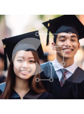 Intra Συλλεκτικό Ξύλινο Παζλ Plywood  4mm - Απόφοιτοι που ποζάρουν σε μια τελετή αποφοίτησης Σε Ξύλινο Κουτί - Διαστάσεις Puzzle: 10x10 cm – 25 κομμάτια