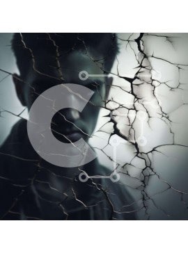 Intra Συλλεκτικό Ξύλινο Παζλ Plywood  4mm - Άτομο που στέκεται μπροστά από το ραγισμένο γυαλί Σε Ξύλινο Κουτί - Διαστάσεις Puzzle: 10x10 cm – 25 κομμάτια