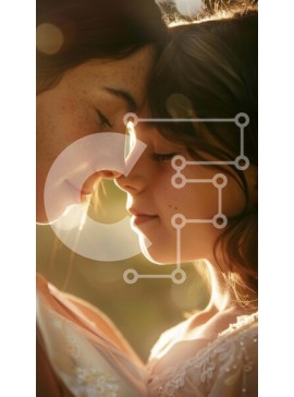 Intra Συλλεκτικό Ξύλινο Παζλ Plywood  4mm - Συγκινητική στιγμή μεταξύ νεαρού κοριτσιού και μητέρας Σε Ξύλινο Κουτί - Διαστάσεις Puzzle: 10x10 cm – 25 κομμάτια