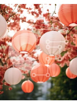 Intra Συλλεκτικό Ξύλινο Παζλ Plywood  4mm - Χάρτινα φανάρια που κρέμονται από το δέντρο Σε Ξύλινο Κουτί - Διαστάσεις Puzzle: 10x10 cm – 25 κομμάτια