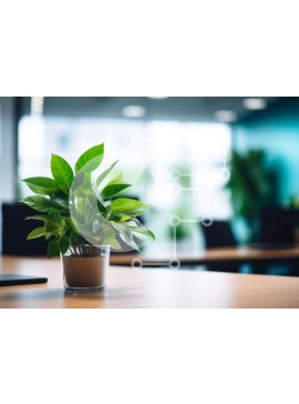 Intra Συλλεκτικό Ξύλινο Παζλ Plywood  4mm - Εσωτερικό γραφείου με μικρό φυτό σε γλάστρα και φορητούς υπολογιστές Σε Ξύλινο Κουτί - Διαστάσεις Puzzle: 10x10 cm – 25 κομμάτια