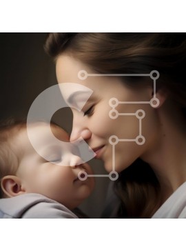 Intra Συλλεκτικό Ξύλινο Παζλ Plywood  4mm - Στιγμή Δεσμού Μητέρας και Μωρού Σε Ξύλινο Κουτί - Διαστάσεις Puzzle: 10x10 cm – 25 κομμάτια