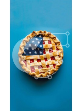 Intra Συλλεκτικό Ξύλινο Παζλ Plywood  4mm - Πατριωτική πίτα με σχέδιο αμερικανικής σημαίας Σε Ξύλινο Κουτί - Διαστάσεις: 10x10 cm – 25 κομμάτια