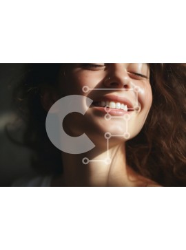 Intra Συλλεκτικό Ξύλινο Παζλ Plywood  4mm - Χαμογελαστή γυναίκα με μακριά σγουρά μαλλιά Σε Ξύλινο Κουτί - Διαστάσεις Puzzle: 10x10 cm – 25 κομμάτια