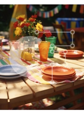 Σετ των 2 Intra Συλλεκτικό Ξύλινο Παζλ Plywood  4mm - Πολύχρωμη εγκατάσταση τραπεζαρίας εξωτερικού χώρου Σε Ξύλινο Κουτί - Διαστάσεις: 10x10 cm – 25 κομμάτια