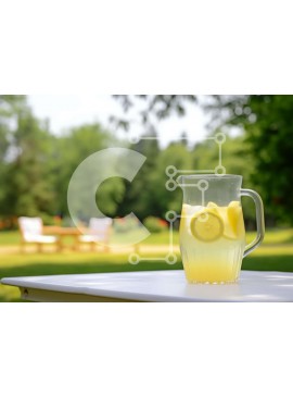 Σετ των 2 Intra Συλλεκτικό Ξύλινο Παζλ Plywood  4mm - Στάμνα λεμονάδας με φέτες λεμονιού σε εξωτερικούς χώρους Σε Ξύλινο Κουτί - Διαστάσεις: 10x10 cm – 25 κομμάτια