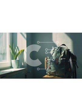 Intra Συλλεκτικό Ξύλινο Παζλ Plywood  4mm - Εσωτερική ρύθμιση με πράσινο σακίδιο πλάτης σε ξύλινη καρέκλα Σε Ξύλινο Κουτί - Διαστάσεις Puzzle: 10x10 cm – 25 κομμάτια