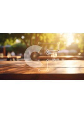 Intra Συλλεκτικό Ξύλινο Παζλ Plywood  4mm - Ξύλινο τραπέζι εξωτερικού χώρου με άδεια ποτήρια Σε Ξύλινο Κουτί - Διαστάσεις Puzzle: 10x10 cm – 25 κομμάτια