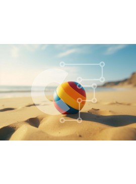 Intra Συλλεκτικό Ξύλινο Παζλ Plywood  4mm - Ζωηρόχρωμο Πασχαλινό αυγό στην παραλία κοντά στον ωκεανό Σε Ξύλινο Κουτί - Διαστάσεις Puzzle: 10x10 cm – 25 κομμάτια