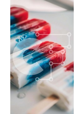 Intra Συλλεκτικό Ξύλινο Παζλ Plywood  4mm - Πολύχρωμα Popsicles με κόκκινο, λευκό και μπλε γλάσο Σε Ξύλινο Κουτί - Διαστάσεις: 10x10 cm – 25 κομμάτια