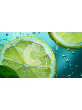 Σετ των 2 Intra Συλλεκτικό Ξύλινο Παζλ Plywood  4mm - Κοντινό πλάνο φέτες λεμονιού με σταγονίδια νερού Σε Ξύλινο Κουτί - Διαστάσεις: 10x10 cm – 25 κομμάτια