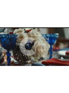 Σετ των 2 Intra Συλλεκτικό Ξύλινο Παζλ Plywood  4mm - Κομψό τραπέζι με τριαντάφυλλα και ποτήρια κρασιού Σε Ξύλινο Κουτί - Διαστάσεις: 10x10 cm – 25 κομμάτια